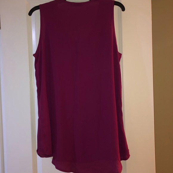 Burgundy Ricki’s chiffon top with cross front - Picture 3 of 7